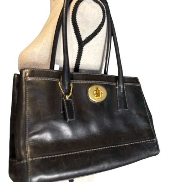 Coach Madeline Multi-Pocket Satchel – Black Leather, Gold Hardware - Picture 2 of 9